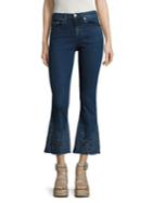 Rag & Bone/jean Marlowe Embroidered Cropped Flared Jeans/marlow