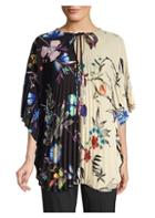 Etro Pleated Tropical Floral Top