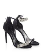 Calvin Klein 205w39nyc Camelle Jeweled Suede Ankle-strap Sandals