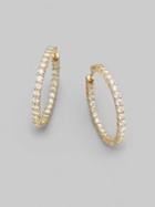 Roberto Coin Diamond & 18k Yellow Gold Hoop Earrings/1.25
