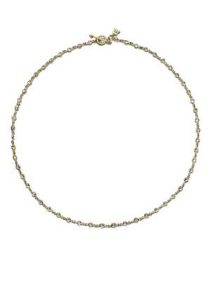 Temple St. Clair Classic White Sapphire & 18k Yellow Gold Station Necklace