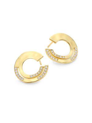 Ippolita Senso&trade; Staggered Diamond Pave & 18k Yellow Gold Disc Earrings