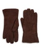Saks Fifth Avenue Collection Shearling-lined Suede Fold-over Gloves