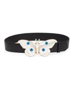 Gucci Moth Buckle Leather Belt