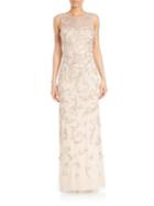 Aidan Mattox Beaded Embroidery Gown