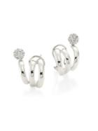 Hueb Diamond Flower & 18k White Gold Earrings