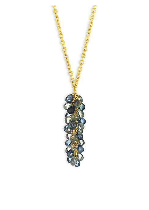 Gurhan Delicate Dew Fancy Sapphire, 18k Yellow Gold & 22k Yellow Gold Cluster Pendant Necklace