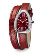 Bvlgari Serpenti Diamond & Red Karung Strap Watch