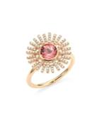 Astley Clarke Rising Sun Diamond, Pink Tourmaline & 14k Yellow Gold Ring
