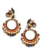 Erickson Beamon Safari Faux Pearl & Crystal Cluster Earrings