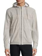 Saks Fifth Avenue Collection Suede Perforated Hoodie