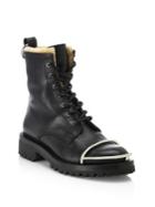 Alexander Wang Lyndon Shearling & Tumbled Leather Combat Boots