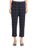 Rosetta Getty Cropped Plaid Wool Trousers