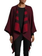 Burberry Reversible Solid/check Wool Cape