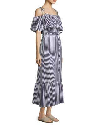 Mds Stripes Rebecca Ruffle Stripe Dress