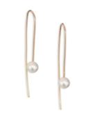 Zoe Chicco 6mm White Pearl & 14k Yellow Gold Threader Drop Earrings