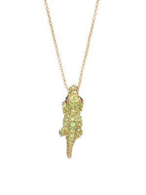 Kate Spade New York Swamped Pave Alligator Mini Pendant Necklace