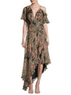 Zimmermann Cavalier Floral Silk Flutter Dress
