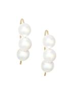 Mizuki Large 3mm White Pearls & 14k Yellow Gold Earrings