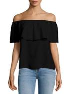 7 For All Mankind Off-the-shoulder Ruffle Blouse