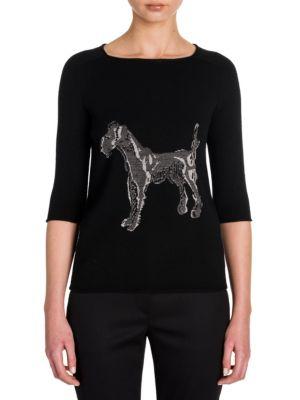 Giorgio Armani Dog-knit Cashmere & Wool Sweater