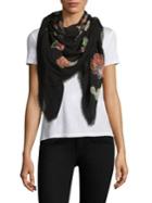 Saint Laurent Floral Wool Scarf