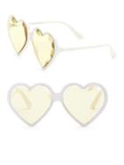 Gucci Fashion Show Ivory & Yellow Heart Sunglasses/60mm
