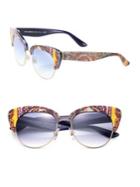 Dolce & Gabbana Sicilian Carretto 52mm Acetate & Metal Cat's-eye Sunglasses