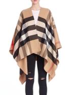 Burberry Charlotte Reversible Check Wool Cape