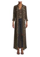 L'agence Cameron Leopard Print Silk Shirt Dress
