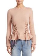 Alexander Mcqueen Wool Lace-up Sweater