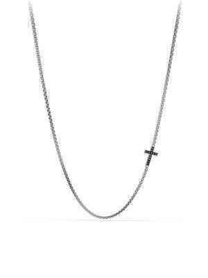 David Yurman Pave Black Diamond Cross Necklace