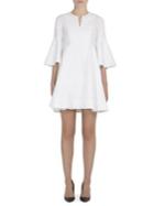 Carven Solid Bell Sleeve Cotton Dress