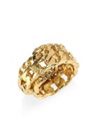Emanuele Bicocchi 24k Gold-plated Sterling Silver Chain Ring