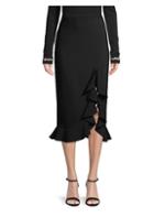 Michael Kors Collection Stretch-wool Ruffled Pencil Skirt