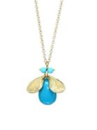 Annette Ferdinandsen Fauna Jeweled Bug Natural Turquoise & 14k Yellow Gold Necklace