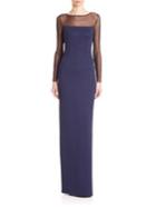 St. John Embellished Illusion Knit Gown
