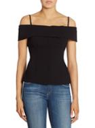 Theory Bertson Elevate Crepe Cold-shoulder Top