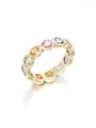 Temple St. Clair Classic Color Mixed Sapphire & 18k Yellow Gold Eternity Band Ring