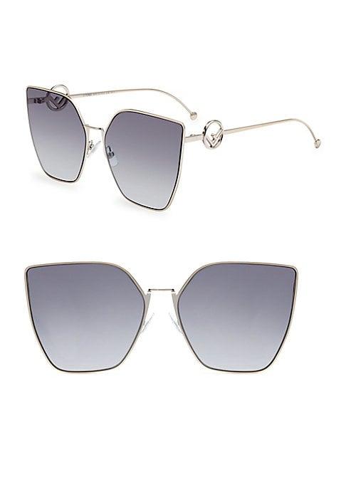 Fendi 63mm Oversized Geometric Sunglasses