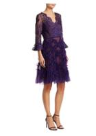 Marchesa Notte Lace And Lattice Tulle Dress