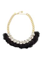 Kate Spade New York In Full Feather 12k Goldplated & Crystal Feather Bib Necklace