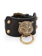 Gucci Leather Bracelet With Feline Head