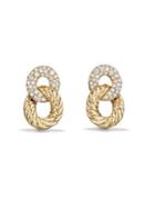 David Yurman Belmont Extra-small Curb Link Drop Earrings With Diamonds In 18k Gold