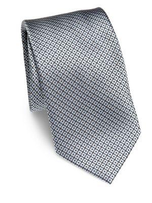 Brioni Diamond Patterned Silk Tie