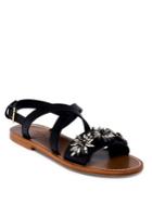 Marni Crystal-embellished Flat Leather Sandals