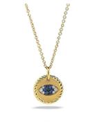 David Yurman Cable Collectibles Evil Eye Charm Necklace In 18k Gold With Diamonds