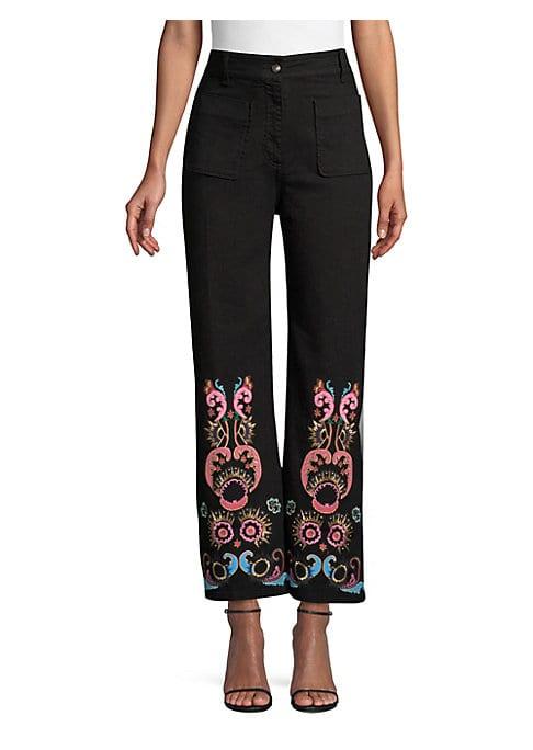 Etro Paisley Embroidered Ankle Jeans