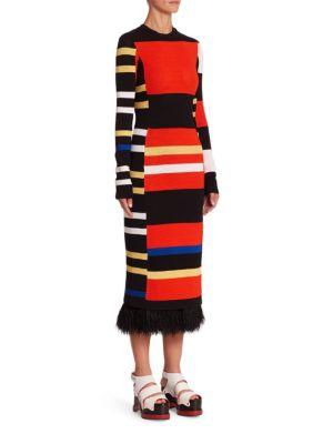 Proenza Schouler Striped Crewneck Knit Dress