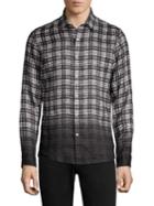 Michael Kors Slim-fit Madras Dip Dye Check-print Woven Shirt